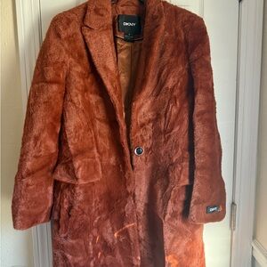 DKNY Women's Teddy Jacket - Rich Brown